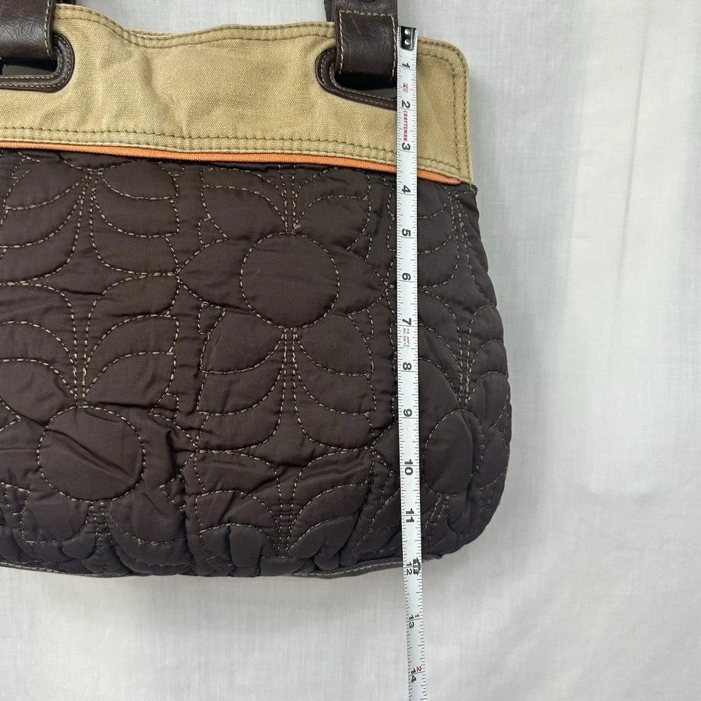 Fossil Key‎ Per Brown Fabric & Canvas Brown Floral Print Shoulder Bag 13